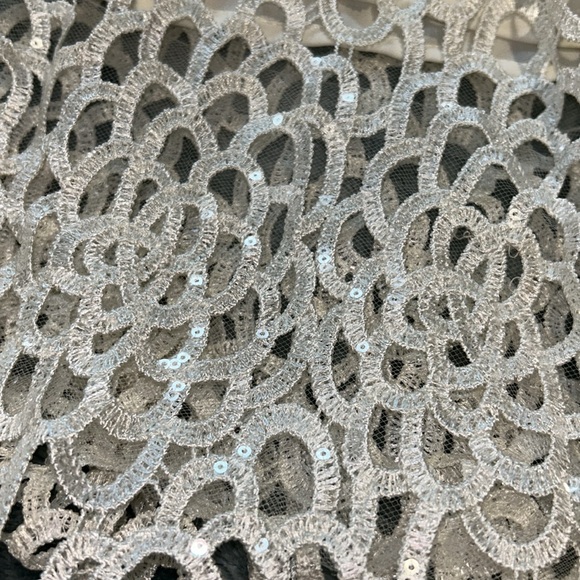 White Two Piece Sequin Open Lace outfit-L-NWT - Picture 3 of 15